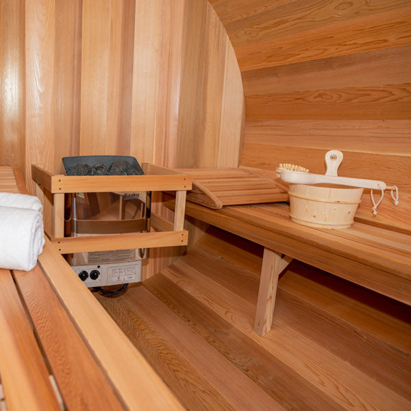 7'x6' (214x182cm) Panoramic Sauna - Clear Cedar