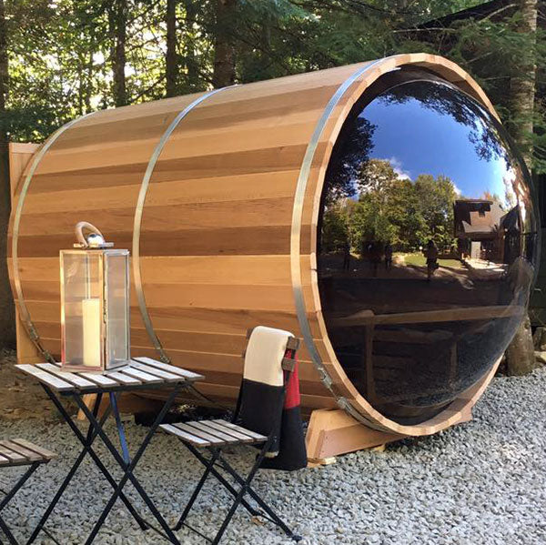 7'x7' (214x214cm) Panoramic Sauna - Clear Cedar