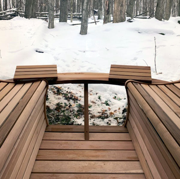7'x7' (214x214cm) Panoramic Sauna - Clear Cedar