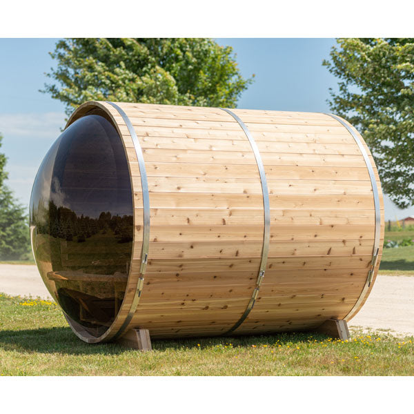 7'x7' (214x214cm) Panoramic Sauna - Knotty Cedar