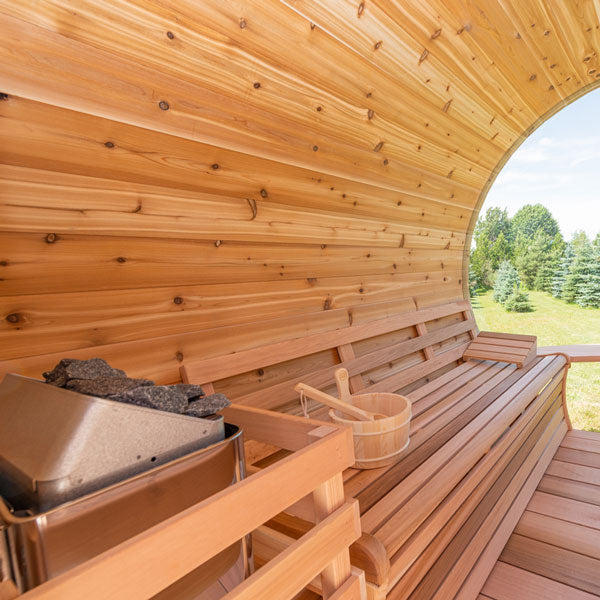7'x7' (214x214cm) Panoramic Sauna - Knotty Cedar