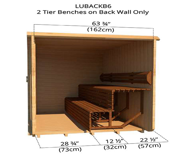 8'x6' (244x182cm) Luna Sauna - Clear Cedar