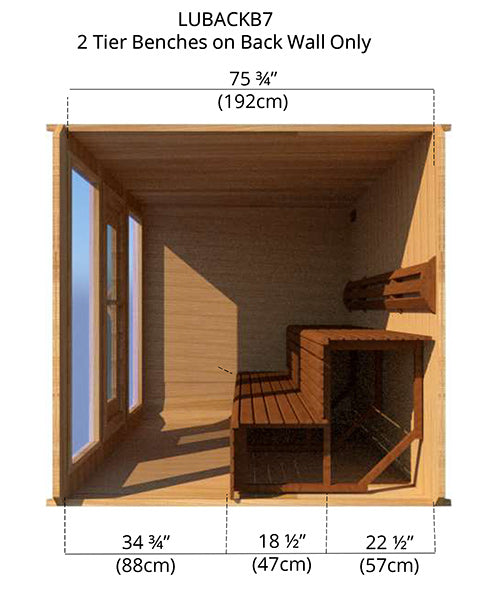 8'x8' (244x244cm) Luna Sauna - Clear Cedar