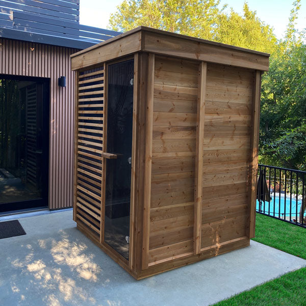 CU552 Outdoor Pure Cube Sauna - Knotty Red Cedar