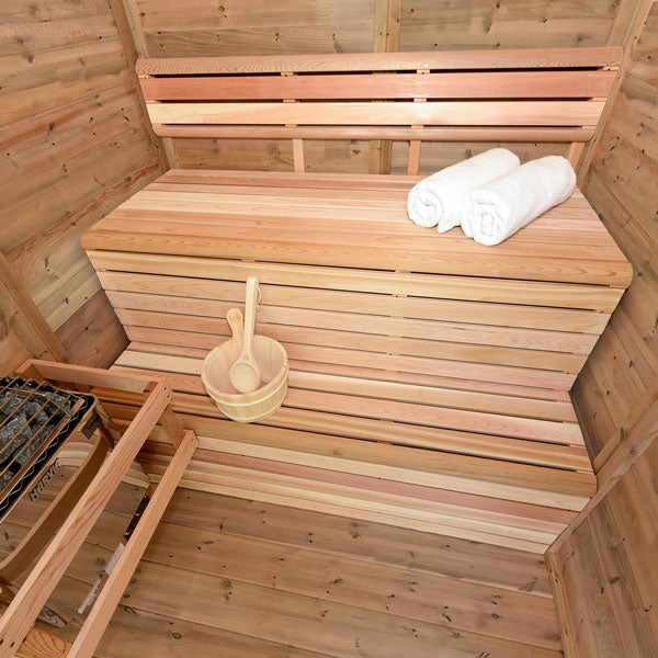 CU552 Outdoor Pure Cube Sauna - Knotty Red Cedar