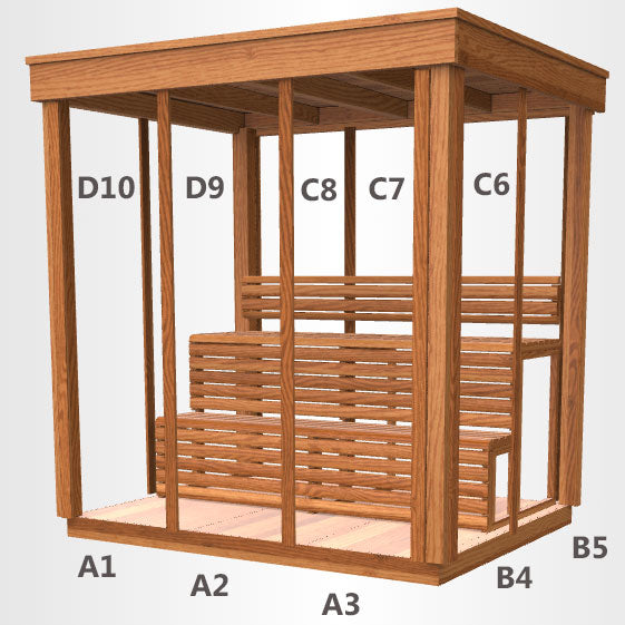 CU570 Outdoor Pure Cube Sauna - Clear Red Cedar