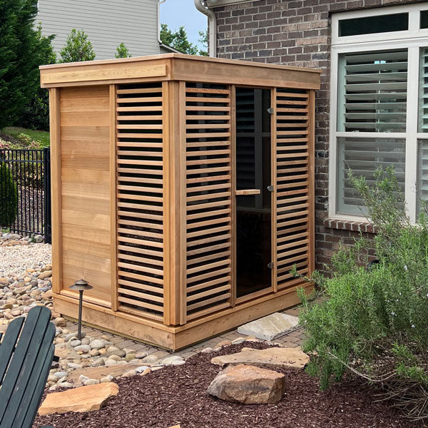 CU570 Outdoor Pure Cube Sauna - Clear Red Cedar