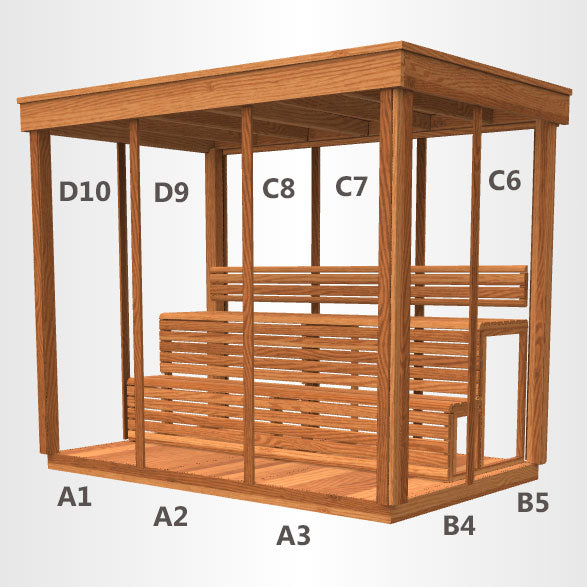 CU580 Outdoor Pure Cube Sauna - Clear Red Cedar