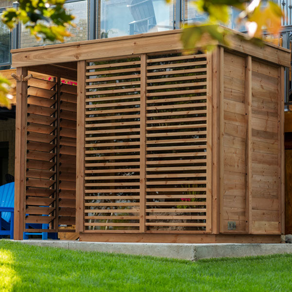 CU582D Outdoor Pure Cube Sauna - Knotty Red Cedar