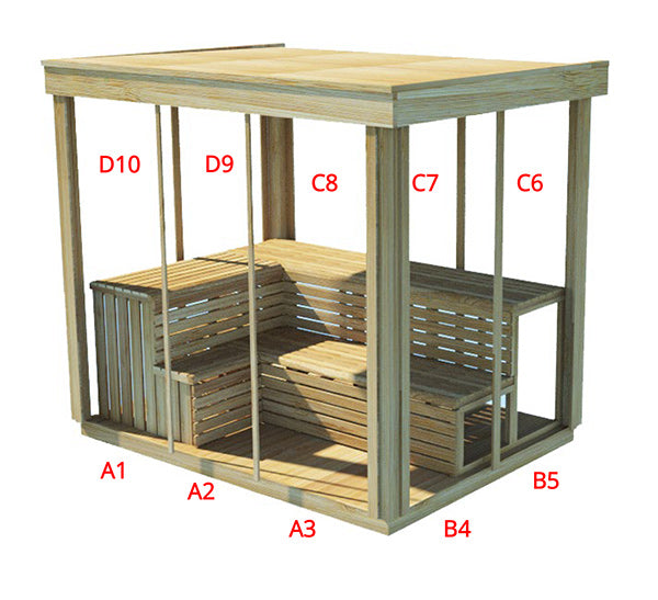 CU670 Outdoor Pure Cube Sauna - Clear Red Cedar