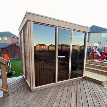 CU670 Outdoor Pure Cube Sauna - Clear Red Cedar