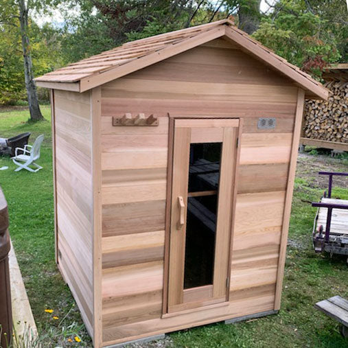 5'x6' (150x182cm) Outdoor Cabin Sauna - Clear Cedar