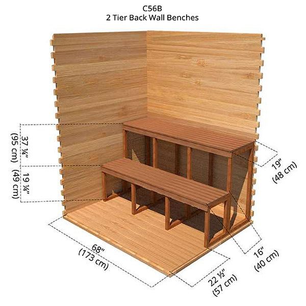 5'x6' (150x182cm) Outdoor Cabin Sauna - Clear Cedar