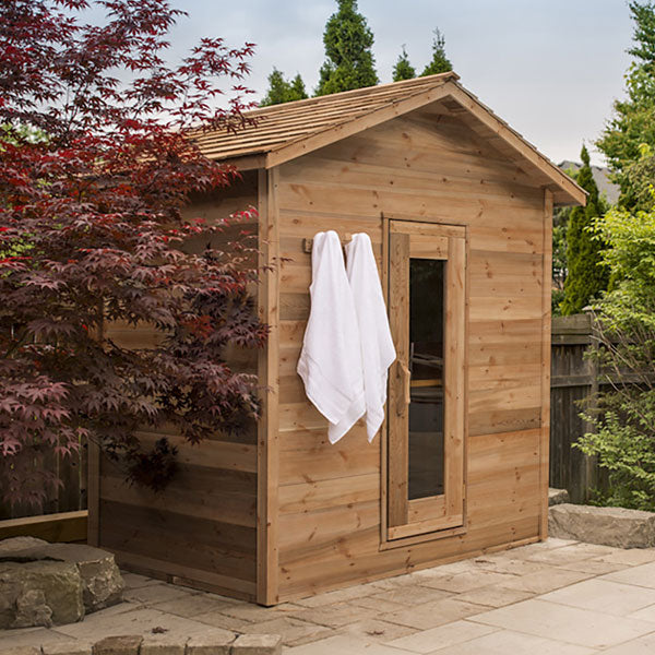 5'x6' (150x182cm) Outdoor Cabin Sauna - Knotty Cedar