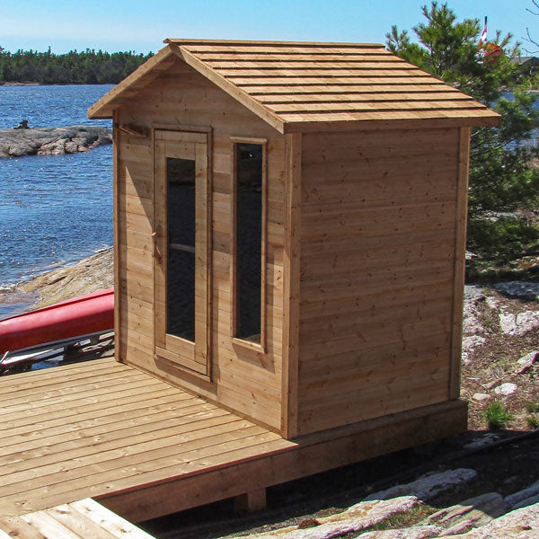5'x7' (150x214cm) Outdoor Cabin Sauna - Knotty Cedar