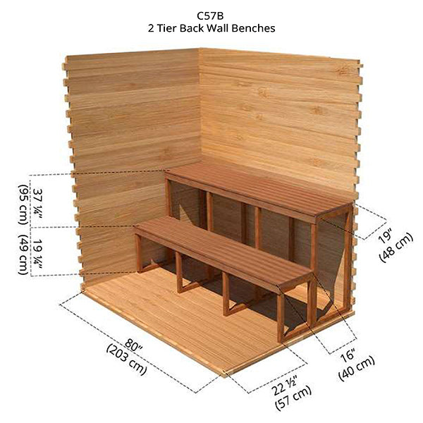 5'x7' (150x214cm) Outdoor Cabin Sauna - Knotty Cedar