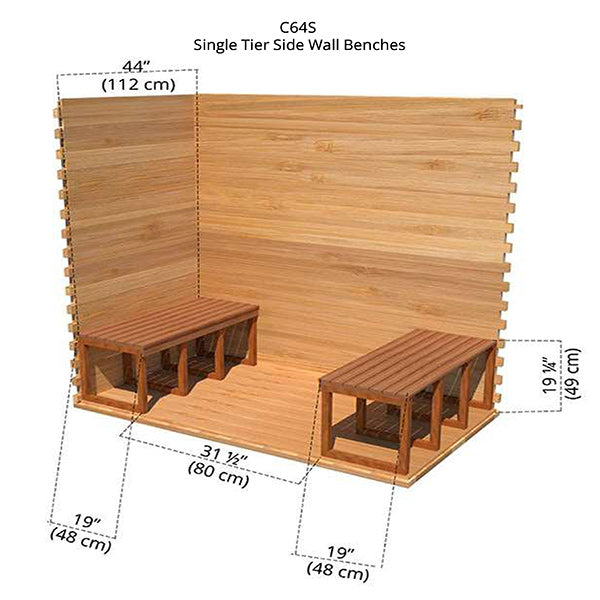 6'x4' (182x120cm) Outdoor Cabin Sauna - Knotty Cedar
