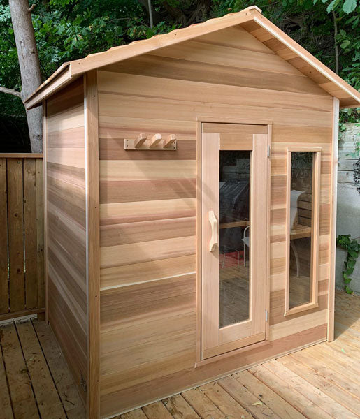6'x7' (182x214cm) Outdoor Cabin Sauna - Clear Cedar