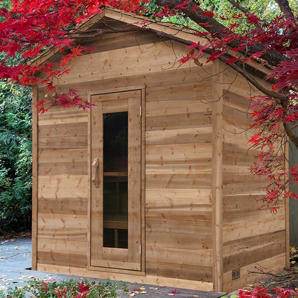 6'x7' (182x214cm) Outdoor Cabin Sauna - Knotty Cedar