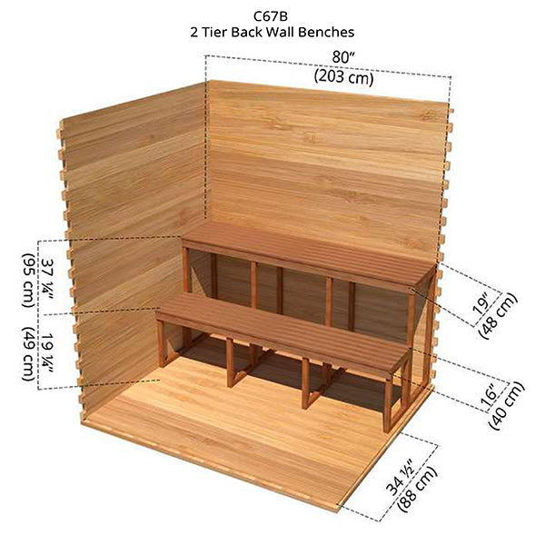 6'x7' (182x214cm) Outdoor Cabin Sauna - Knotty Cedar