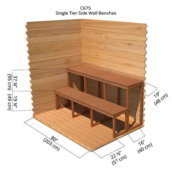 6'x7' (182x214cm) Outdoor Cabin Sauna - Knotty Cedar