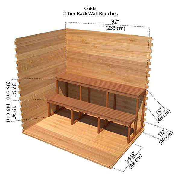 6'x8' (182x244cm) Outdoor Cabin Sauna - Clear Cedar