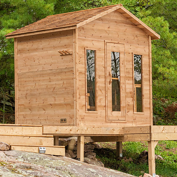 6'x8' (182x244cm) Outdoor Cabin Sauna - Knotty Cedar