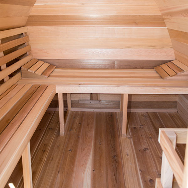 7x7 (214x214cm) MiniPOD Sauna -Clear Cedar