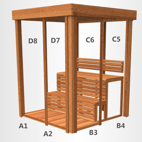 PU550 Indoor Pure Cube Sauna - Clear Red Cedar